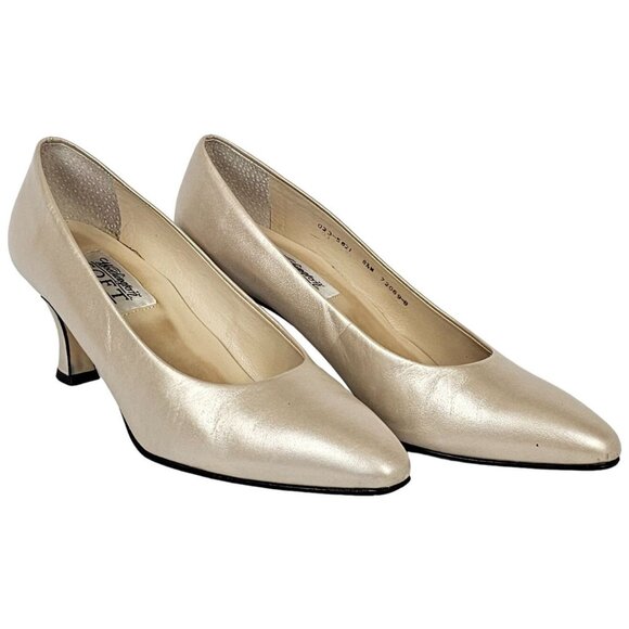 Worthington Soft Collection Jill 2.5" Heels 8.5M Cream Gold Business Casual Shoe - Picture 2 of 16